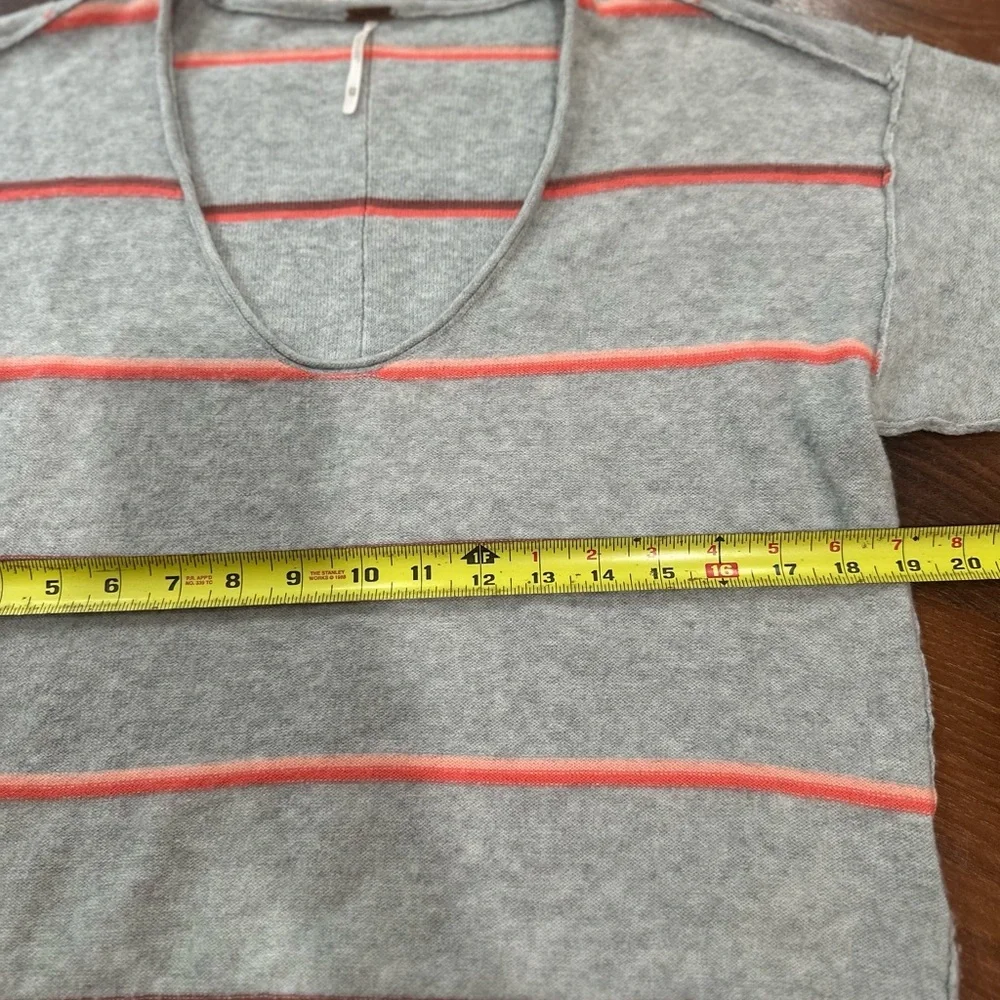 Free People Make you Mine grey stripe Sweater XS